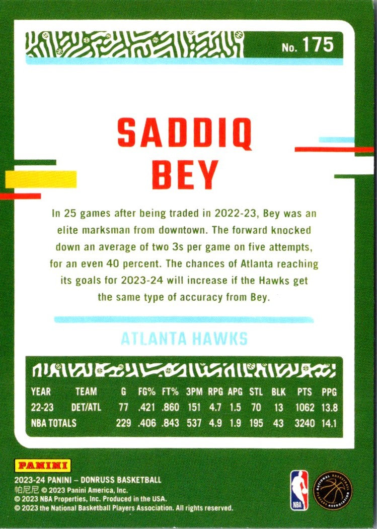 2023 Donruss Red Saddiq Bey