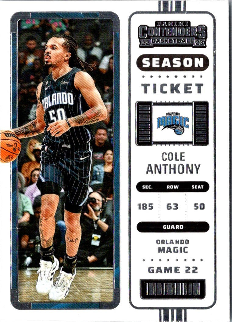 2022 Panini Contenders Season Ticket Cole Anthony