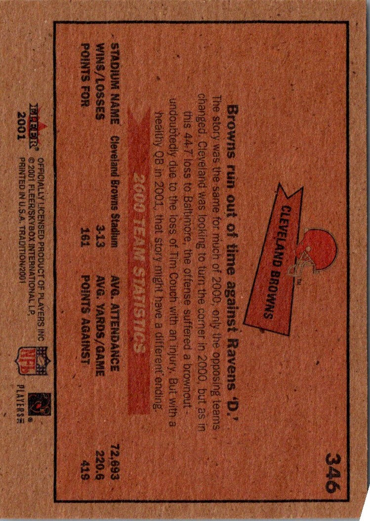 2001 Fleer Tradition Cleveland Browns