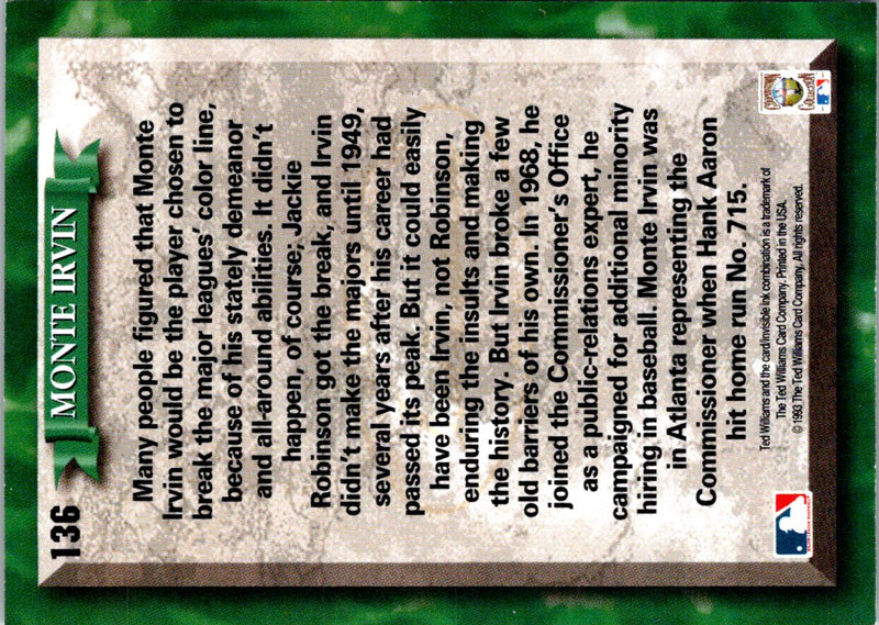 1993 Ted Williams Monte Irvin