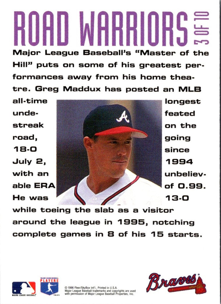 1996 Fleer Road Warriors Greg Maddux