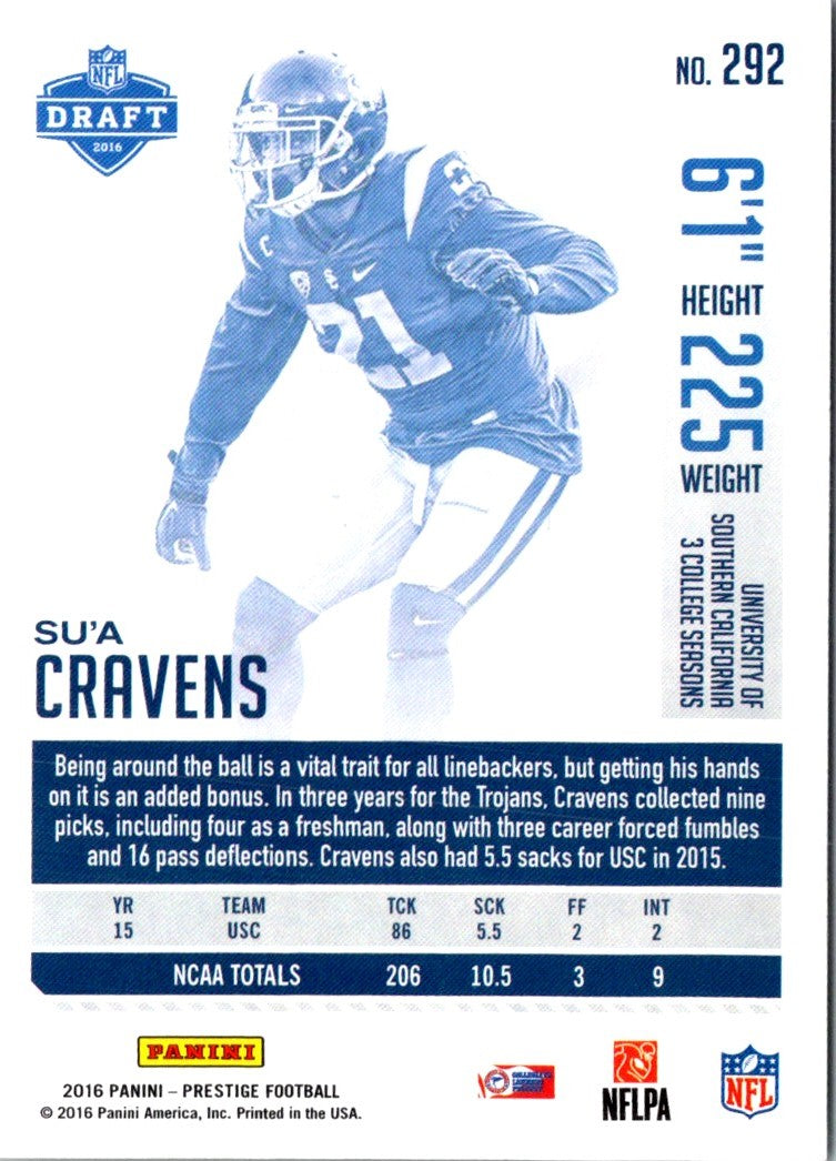 2016 Panini Prestige Su'a Cravens