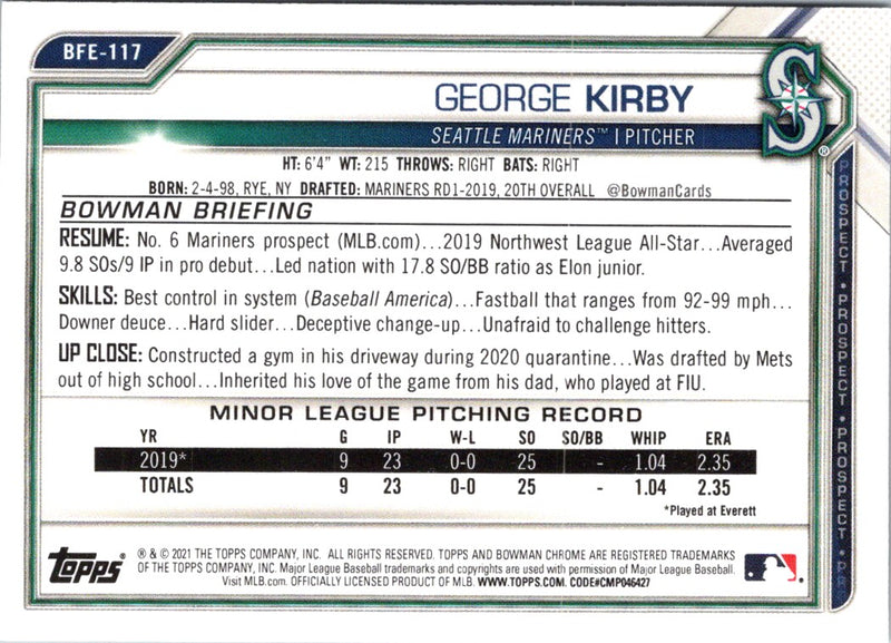 2021 Bowman 1st Edition George Kirby