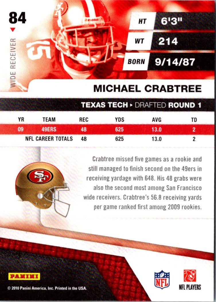 2010 Panini Absolute Memorabilia Michael Crabtree