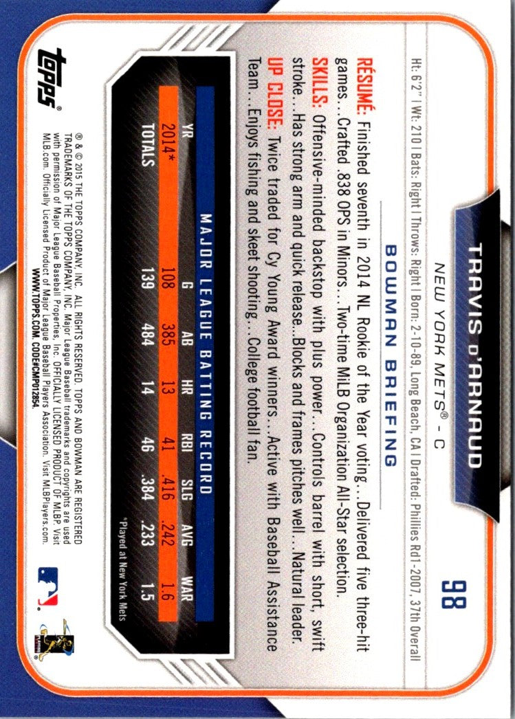 2015 Bowman Travis d'Arnaud