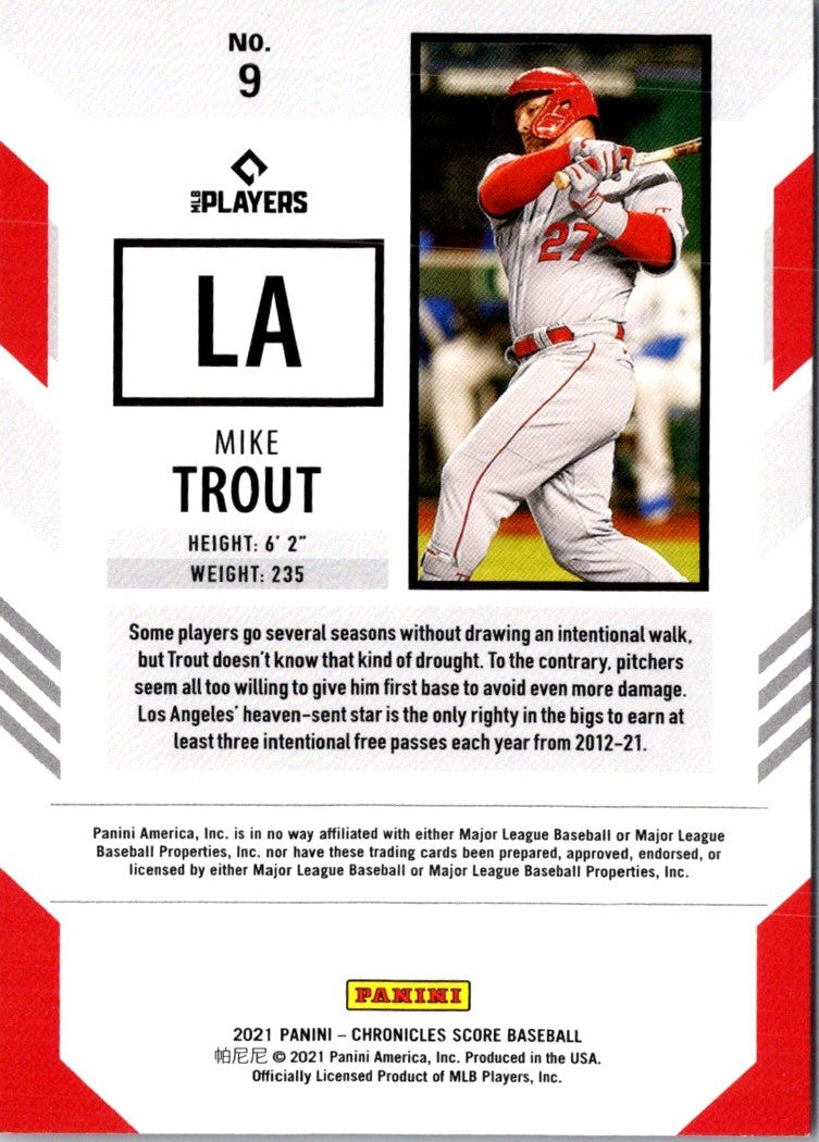 2021 Panini Chronicles Score Mike Trout