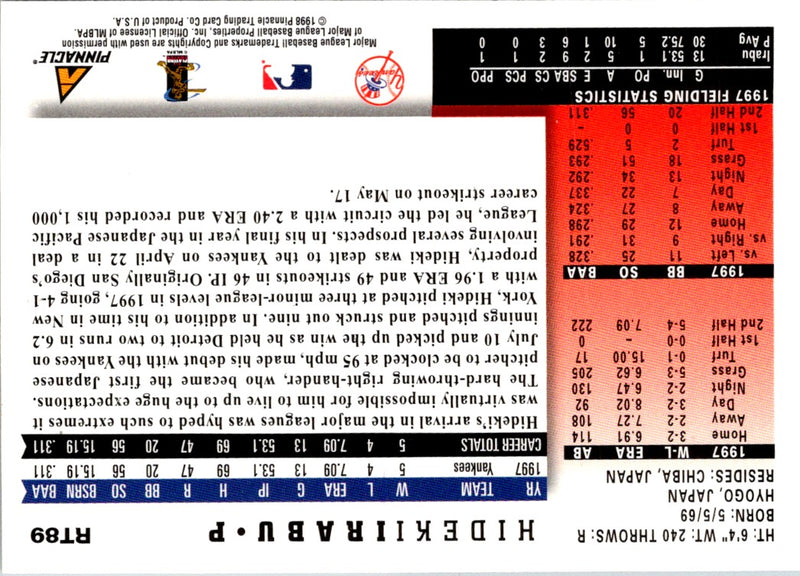 1998 Score Rookie & Traded Hideki Irabu