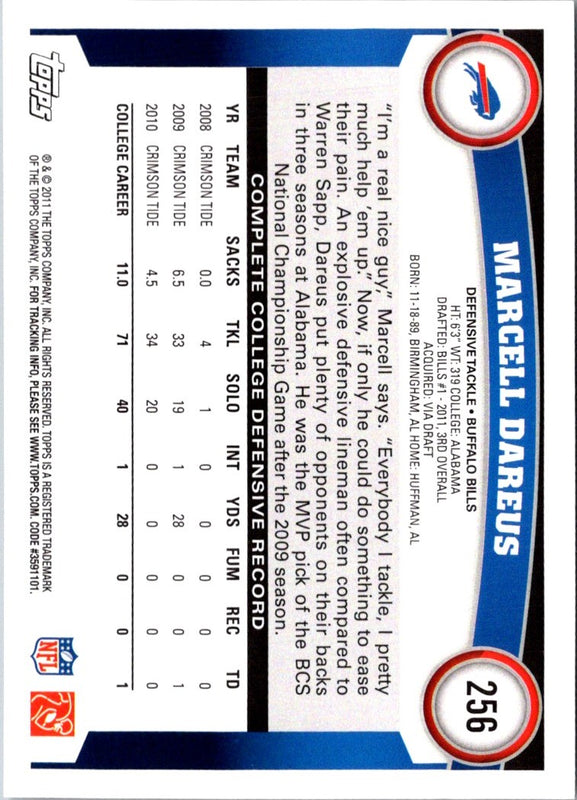 2011 Upper Deck Sweet Spot Marcell Dareus #99