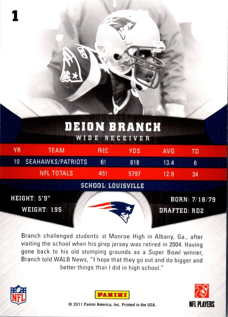 2011 Panini Gridiron Gear Deion Branch