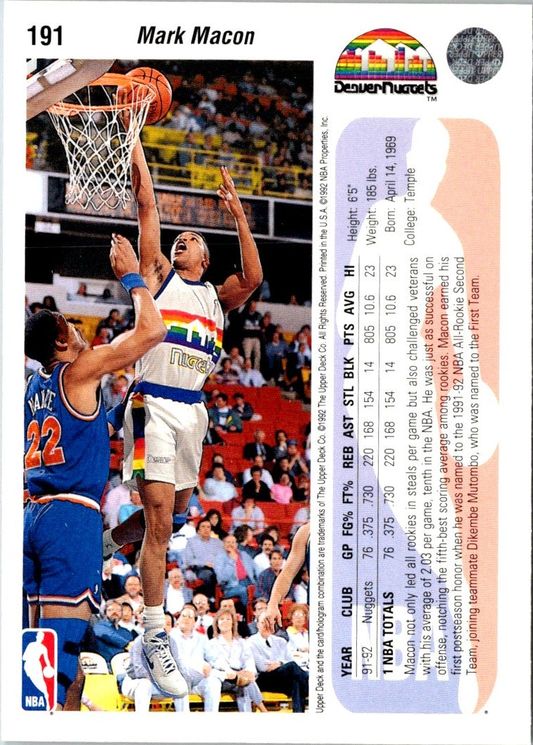 1992 Upper Deck Mark Macon