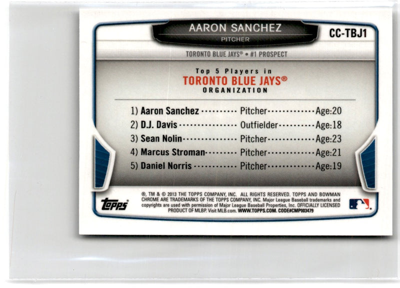 2013 Bowman Draft Picks & Prospects Chrome Top Aaron Sanchez