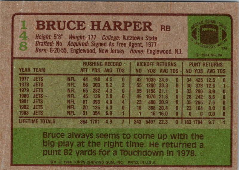 1984 Topps Bruce Harper