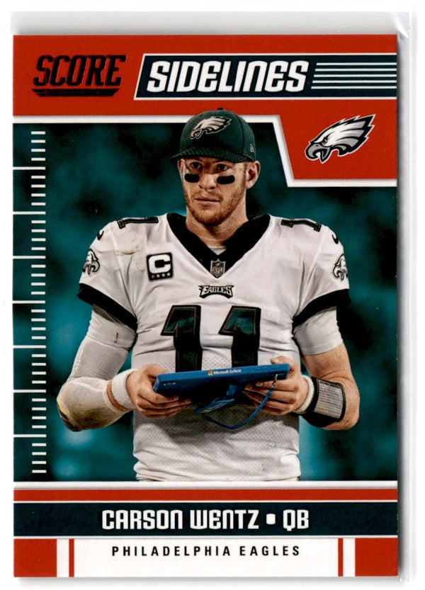 2018 Score Sidelines Red Carson Wentz #2