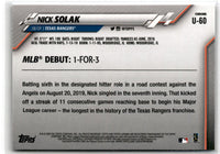 2020 Topps Chrome Update Nick Solak #U-60