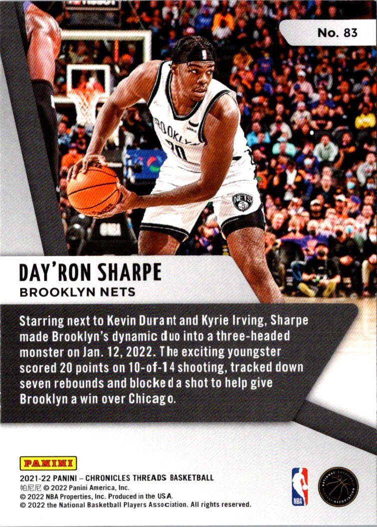 2021 Panini Chronicles Day'Ron Sharpe