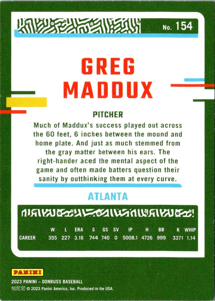 2023 Donruss Holo Blue Greg Maddux