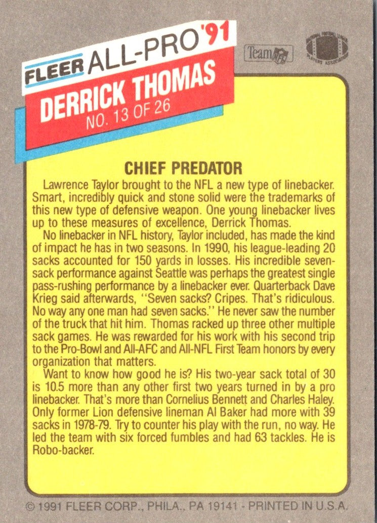 1991 Fleer All-Pro Derrick Thomas