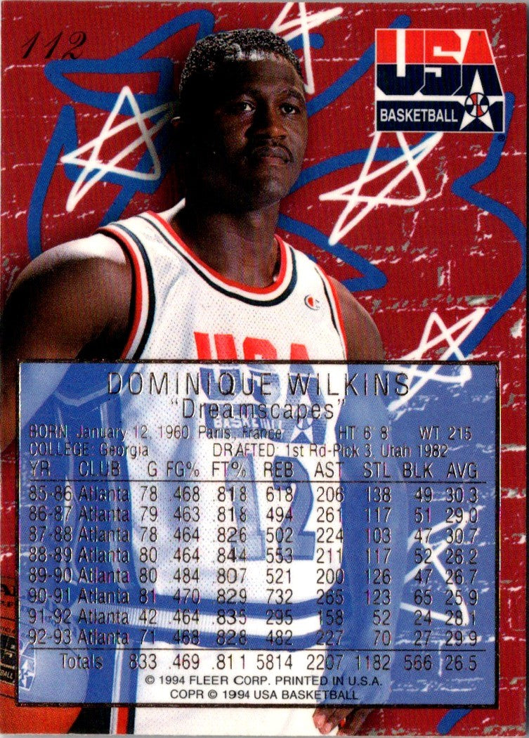 1994 Flair USA Dominique Wilkins