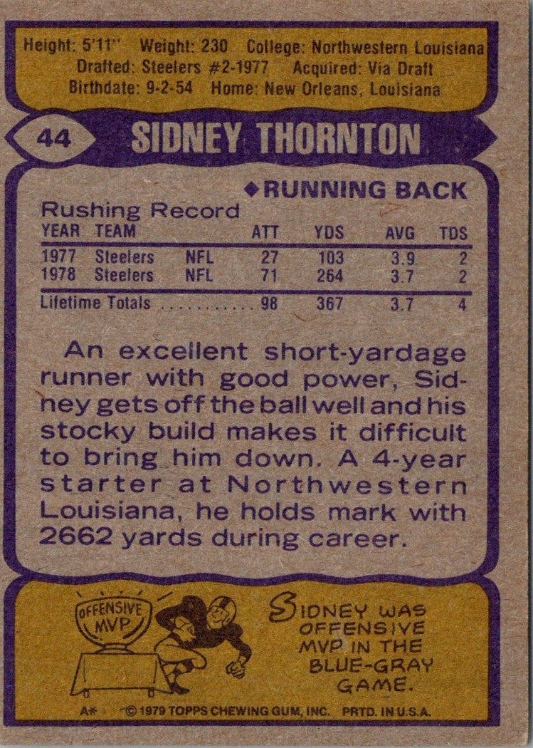 1979 Topps Sidney Thornton