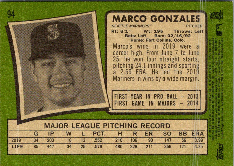 2020 Topps Heritage Marco Gonzales