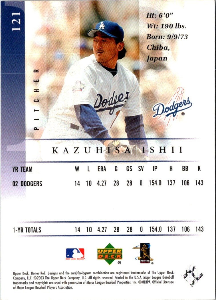 2003 Upper Deck Honor Roll Kazuhisa Ishii