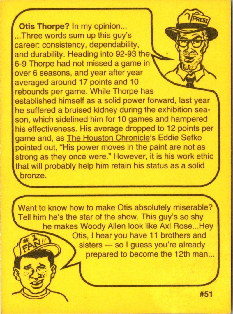 1993 First Amendment Publishing Skinnies Otis Thorpe