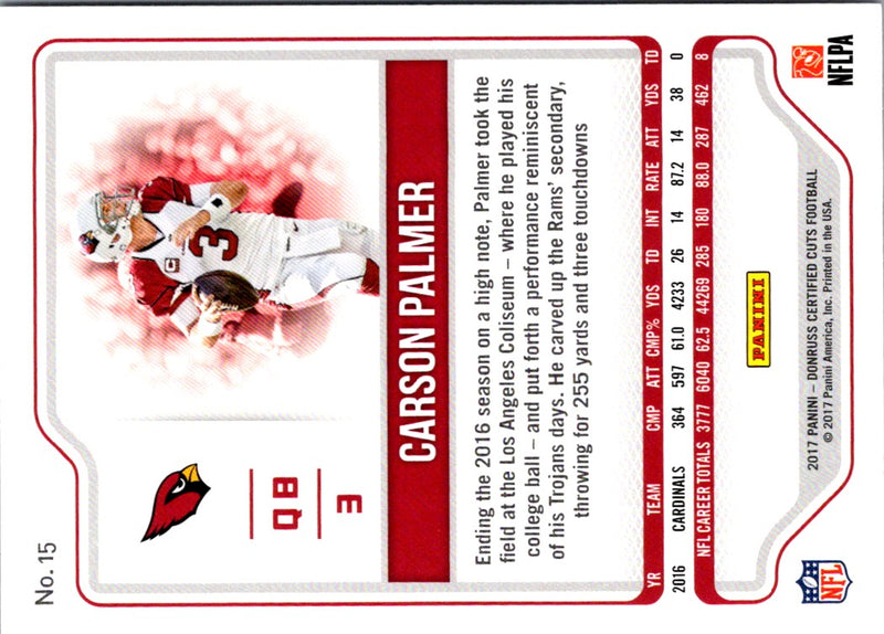 2016 Panini Prime Signatures Timers Carson Palmer