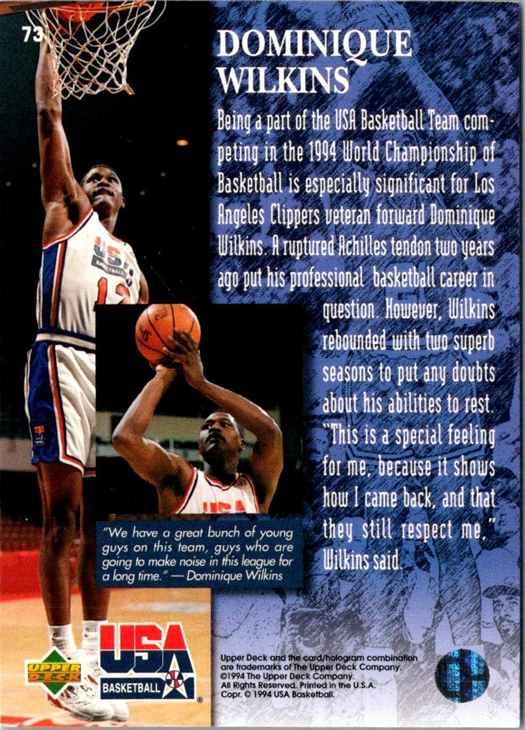 1994 Upper Deck USA Dominique Wilkins