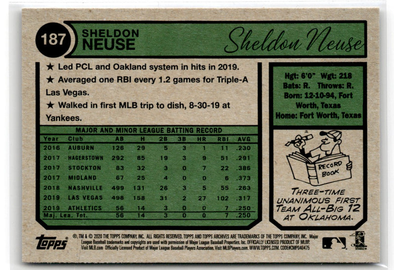 2020 Topps Archives Sheldon Neuse