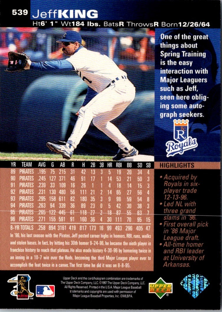 1997 Upper Deck Jeff King