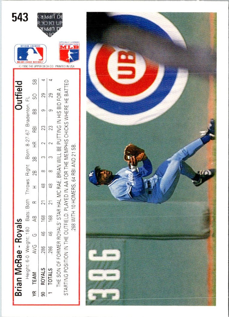 1991 Upper Deck Brian McRae