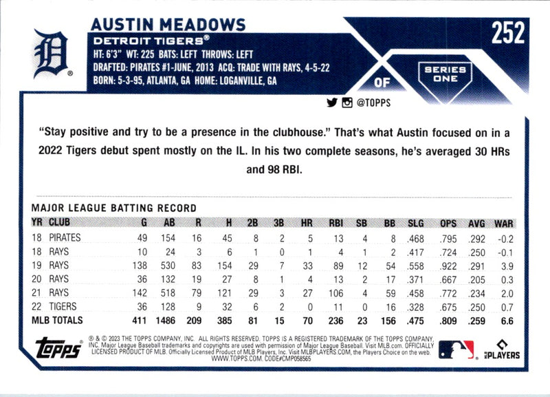 2023 Topps Austin Meadows