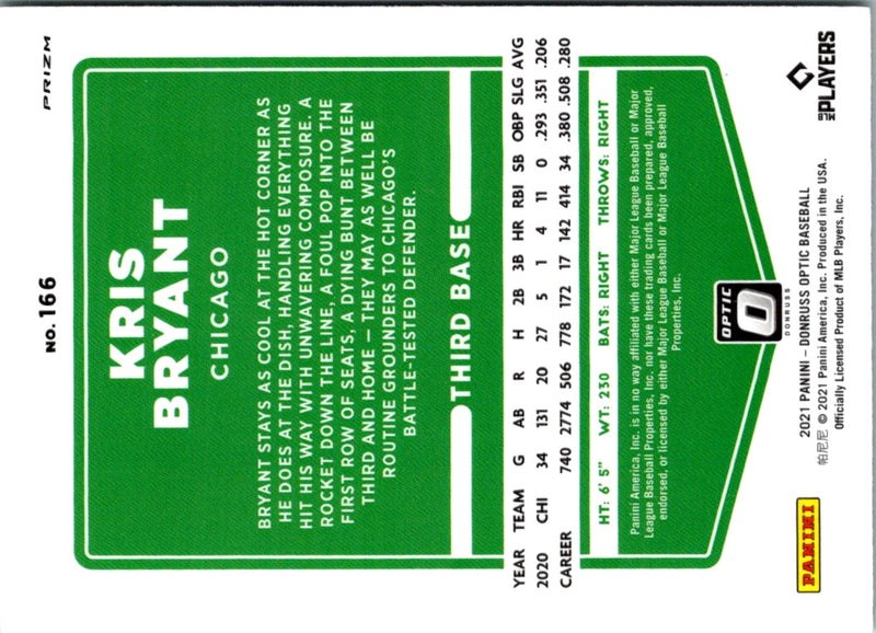 2021 Donruss Optic Lime Green Kris Bryant