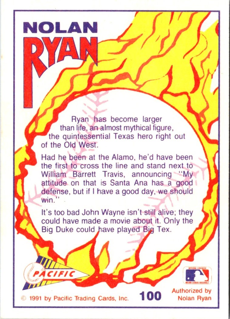 1991 Pacific Nolan Ryan Texas Express I A Lone Star Legend