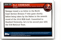 2010 Bowman Chrome USA Stars A.J. Vanegas #USA-19