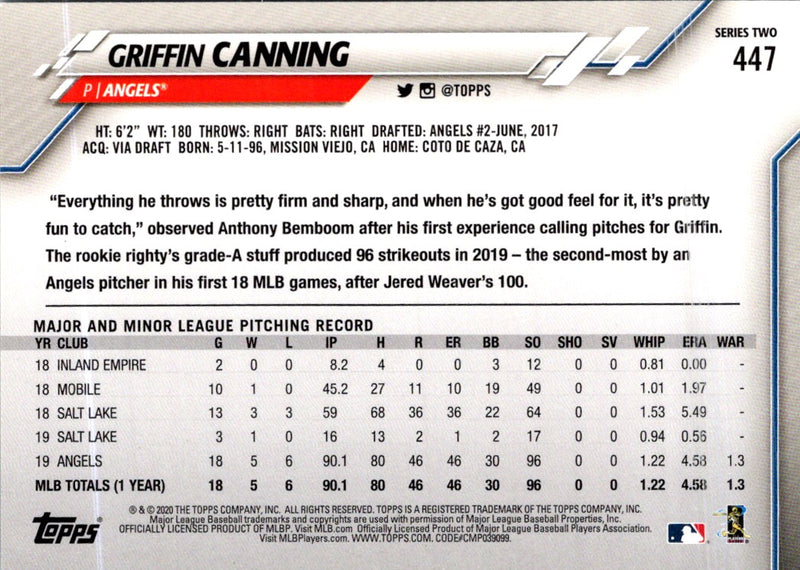 2020 Topps Griffin Canning