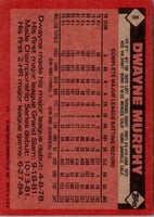 1986 Mother's Cookies Oakland Athletics Dwayne Murphy #6