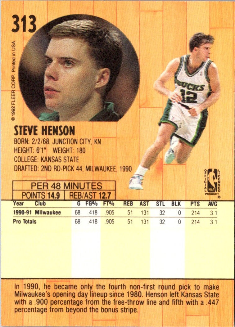 1991 Fleer Steve Henson