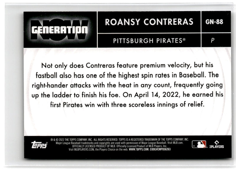 2022 Topps Update Generation Now Roansy Contreras