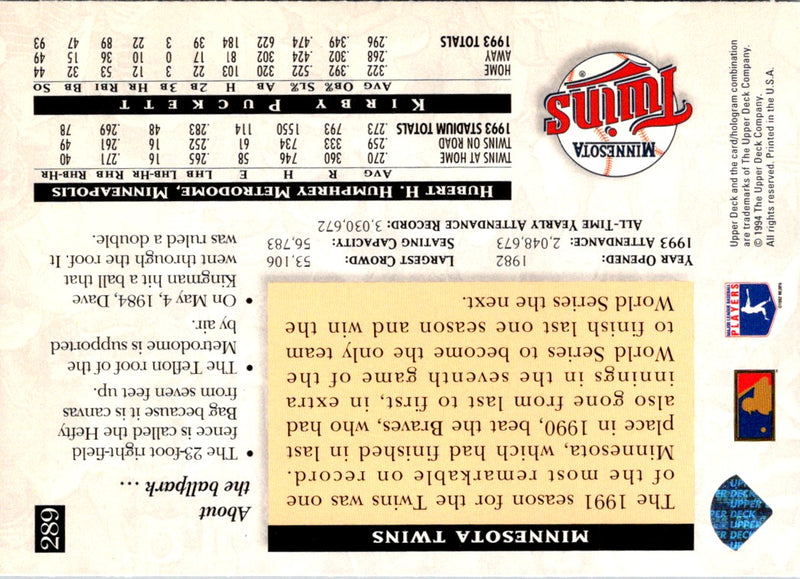1994 O-Pee-Chee Kirby Puckett