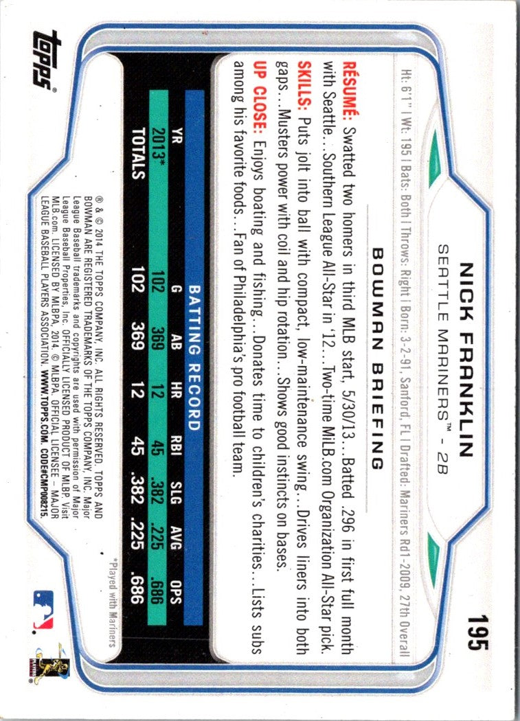 2014 Bowman Nick Franklin