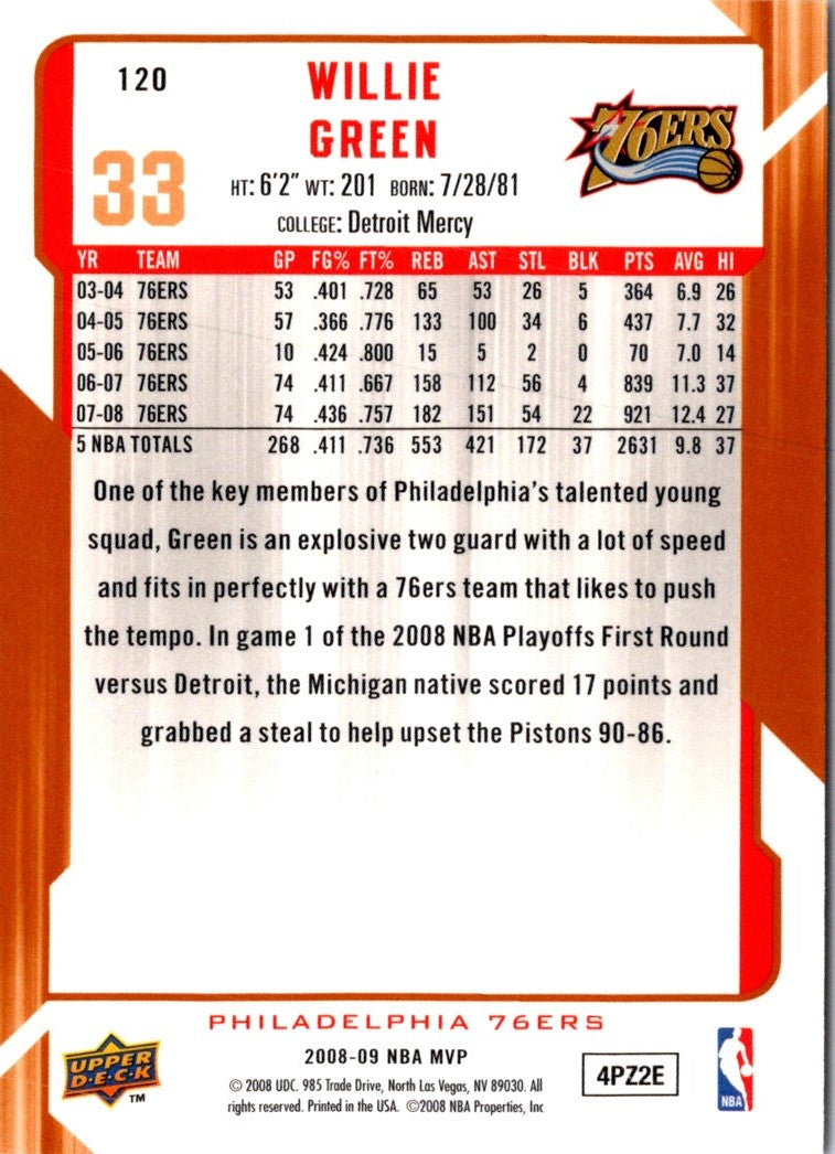 2008 Upper Deck MVP Willie Green