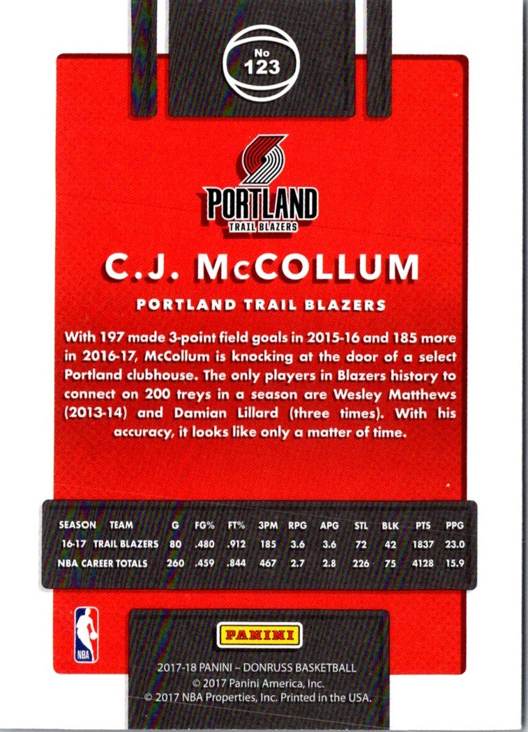 2017 Donruss C.J. McCollum