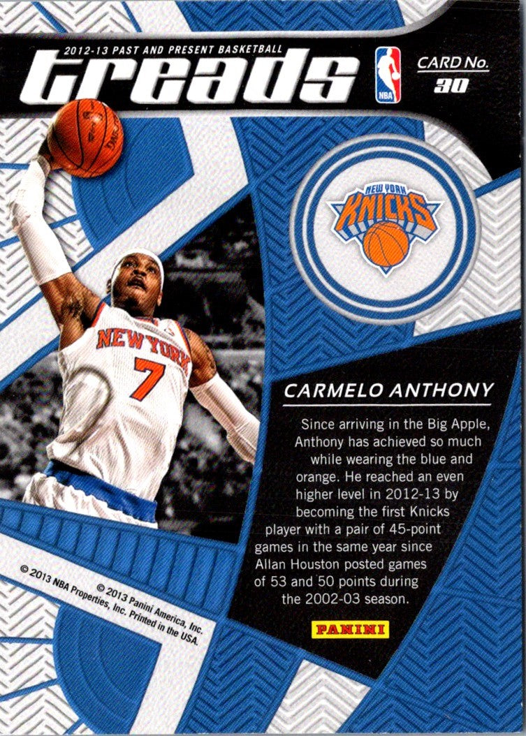 2012 Panini Past & Present Treads Carmelo Anthony