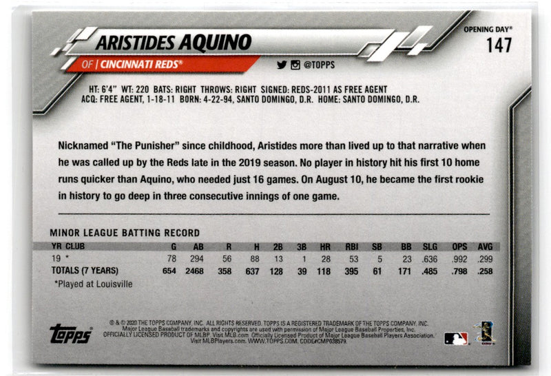 2020 Topps Opening Day Edition Aristides Aquino