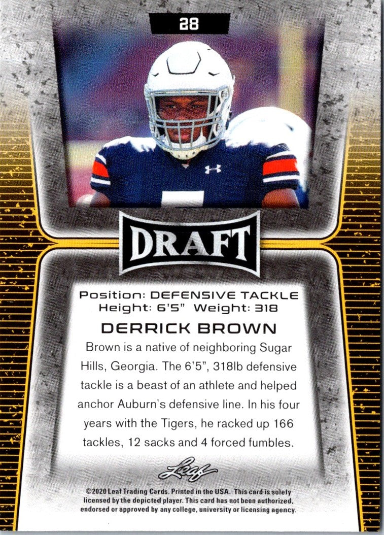 2020 Leaf Draft Derrick Brown