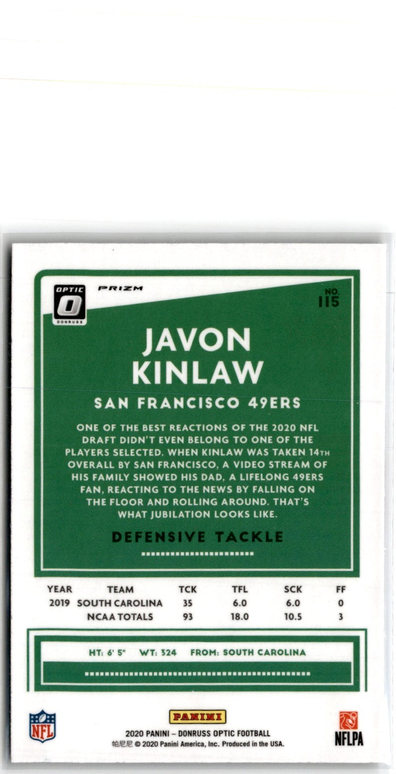 2020 Donruss Optic Javon Kinlaw