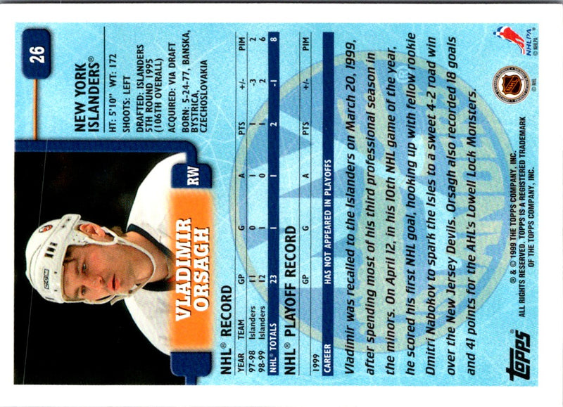 1999 Topps Vladimir Orszagh