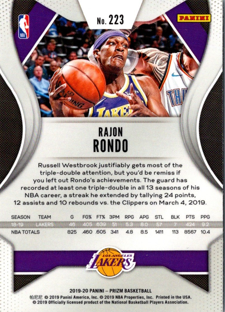 2019 Panini Prizm Rajon Rondo