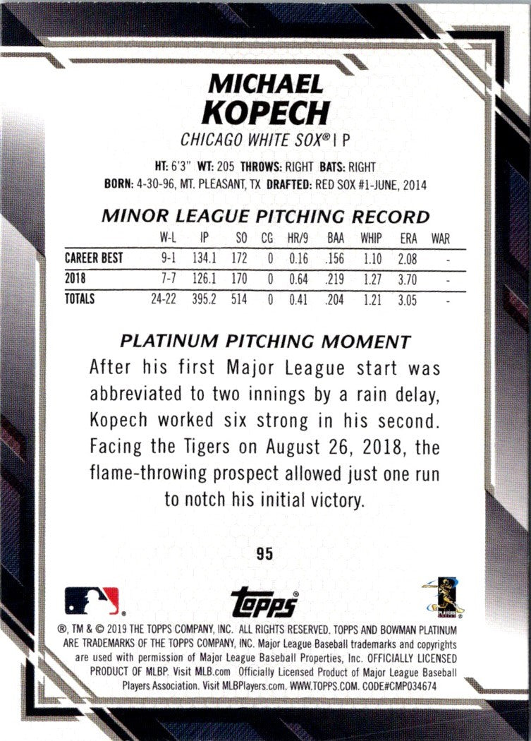 2019 Panini Chronicles White Sparkle Michael Kopech